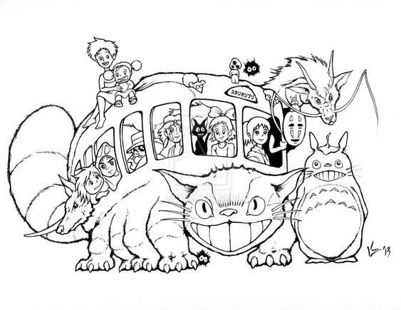 Çocuklar İçin Studio Ghibli Boyama Sayfaları 