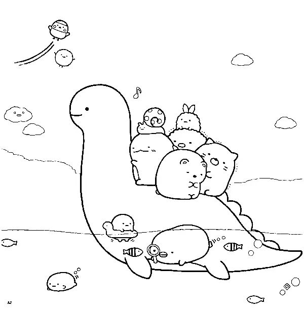 Çocuklar İçin Sumikko Gurashi Boyama Sayfaları 