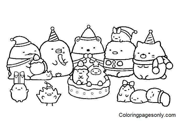 Çocuklar İçin Sumikko Gurashi Boyama Sayfaları 