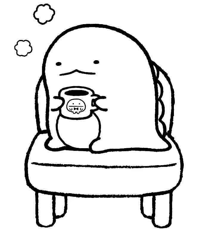 Çocuklar İçin Sumikko Gurashi Boyama Sayfaları 