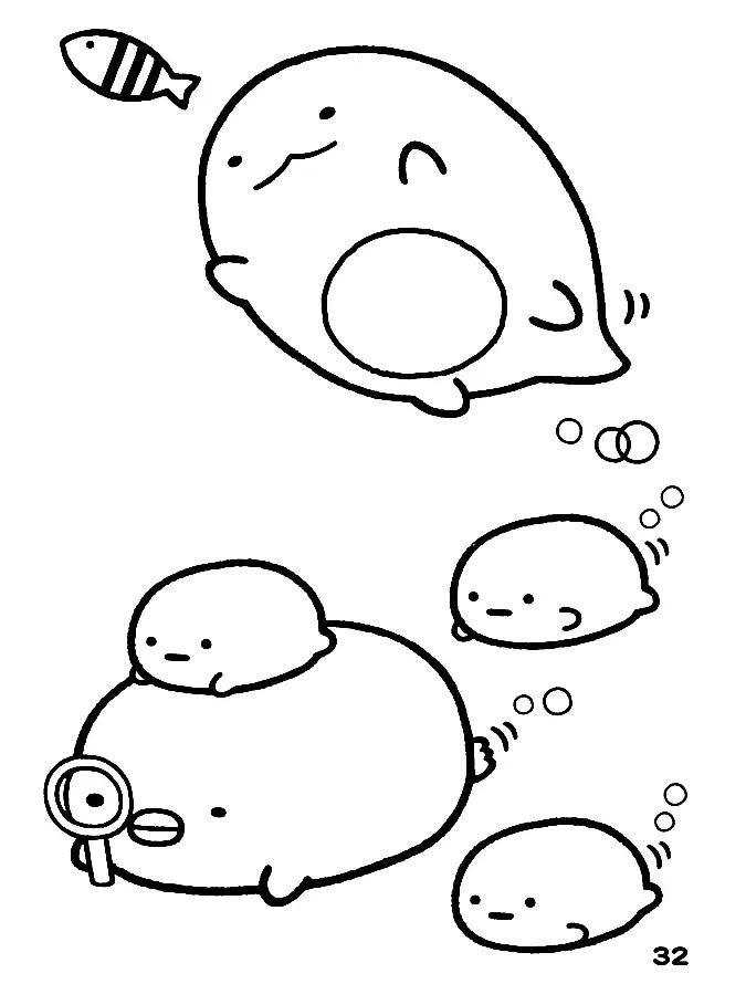 Çocuklar İçin Sumikko Gurashi Boyama Sayfaları 
