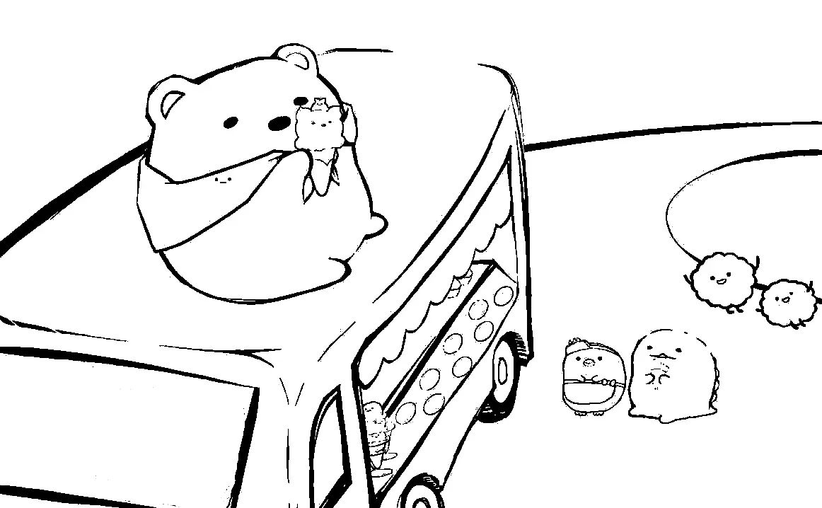 Çocuklar İçin Sumikko Gurashi Boyama Sayfaları 