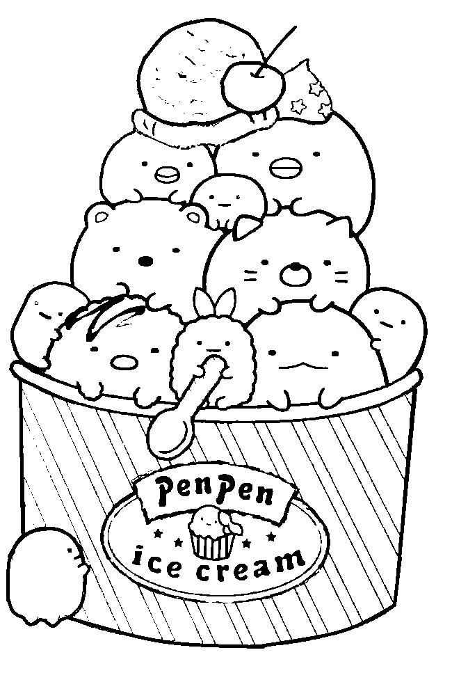 Çocuklar İçin Sumikko Gurashi Boyama Sayfaları 