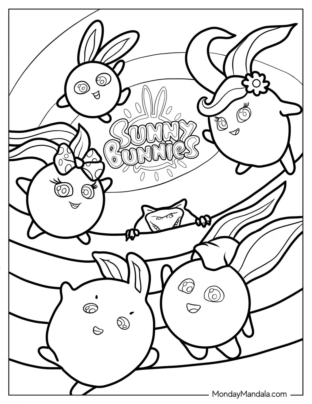Çocuklar İçin Sunny Bunnies Boyama Sayfaları 