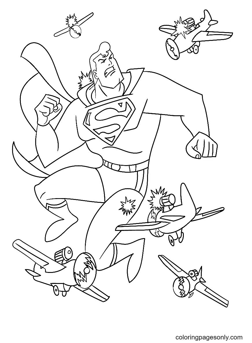 Çocuklar İçin Superman Boyama Sayfaları 