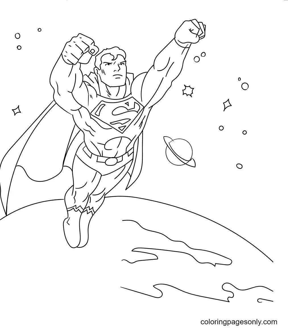 Çocuklar İçin Superman Boyama Sayfaları 
