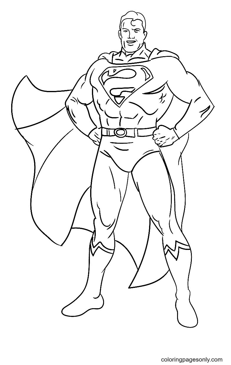 Çocuklar İçin Superman Boyama Sayfaları 