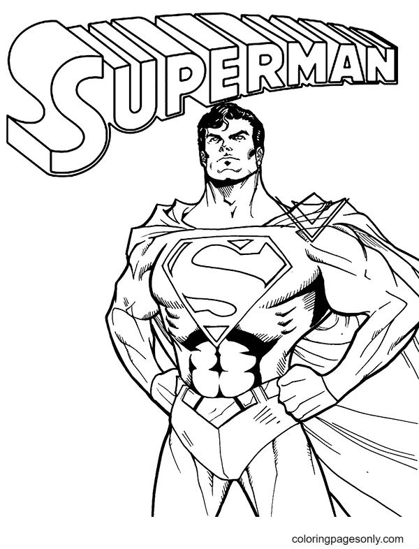 Çocuklar İçin Superman Boyama Sayfaları 