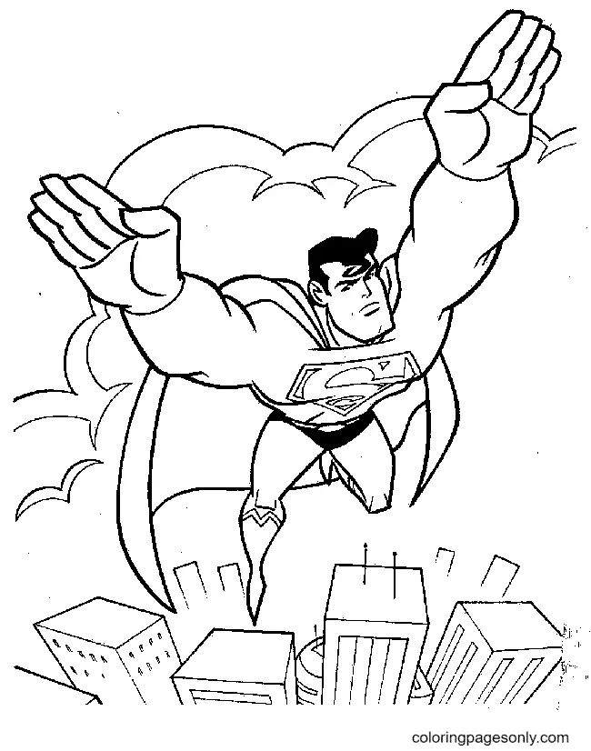 Çocuklar İçin Superman Boyama Sayfaları 