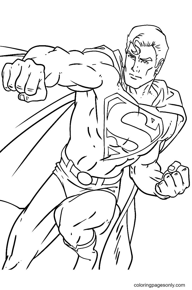 Çocuklar İçin Superman Boyama Sayfaları 