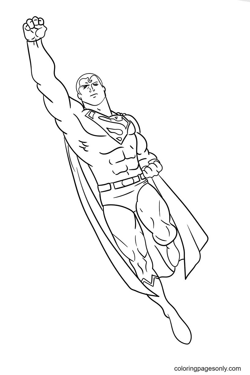 Çocuklar İçin Superman Boyama Sayfaları 