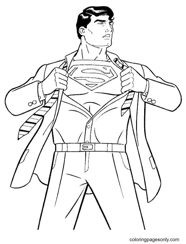 Çocuklar İçin Superman Boyama Sayfaları 