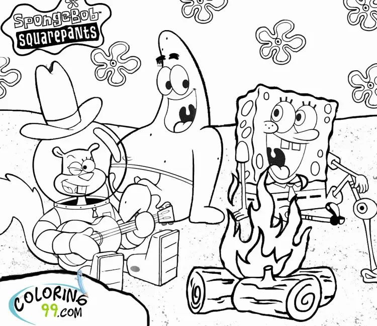 Çocuklar İçin Sunger Bob Boyama Sayfaları 