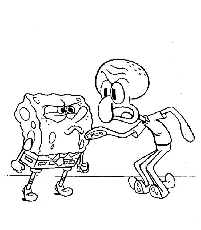Çocuklar İçin Sunger Bob Boyama Sayfaları 