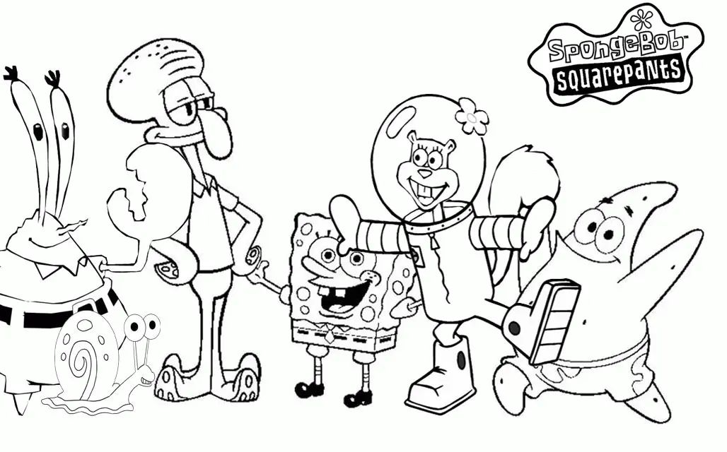 Çocuklar İçin Sunger Bob Boyama Sayfaları 