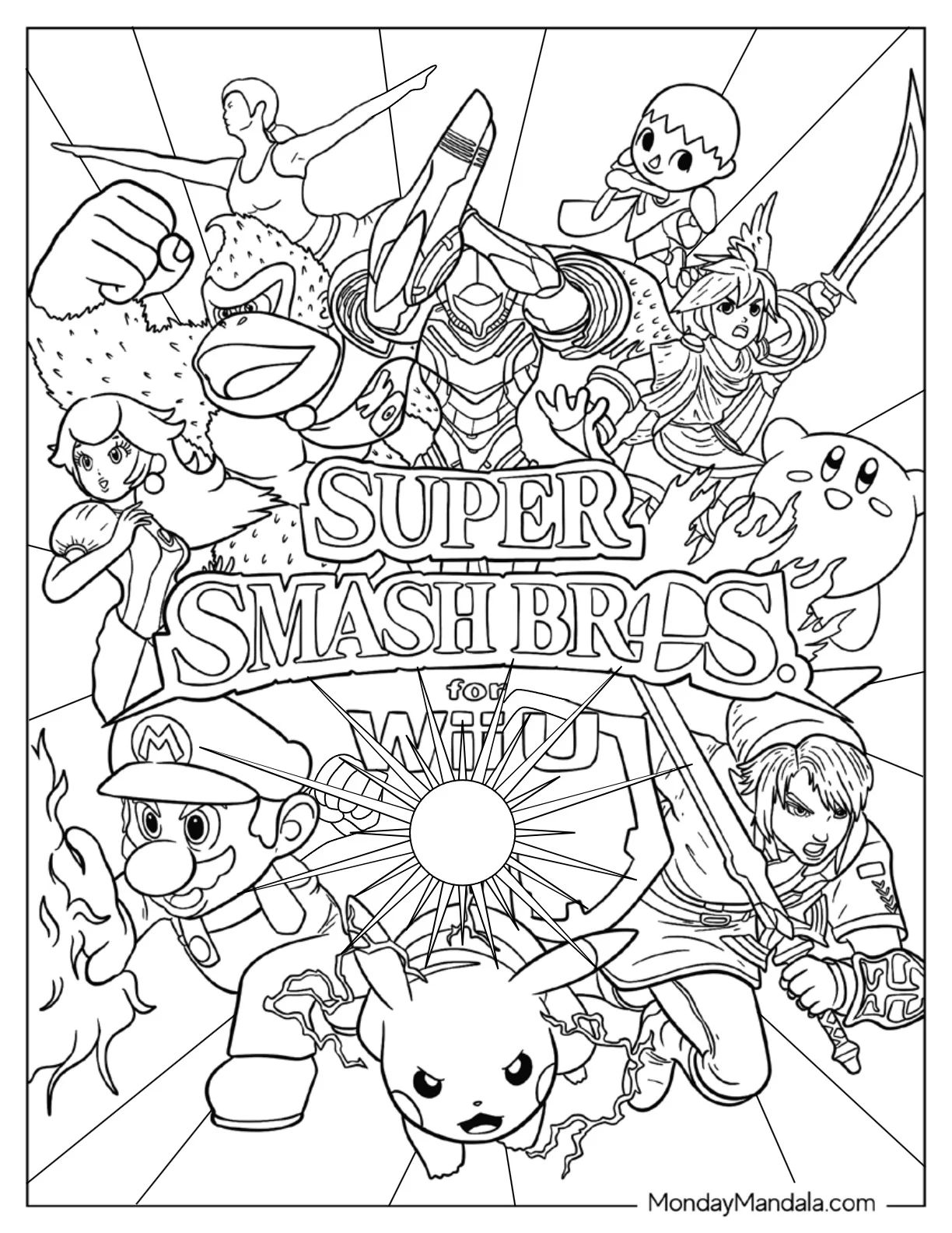 Çocuklar İçin Super Smash Bros Boyama Sayfaları 