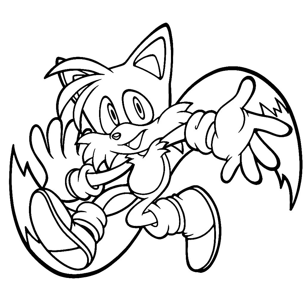 Çocuklar İçin Tails Boyama Sayfaları 