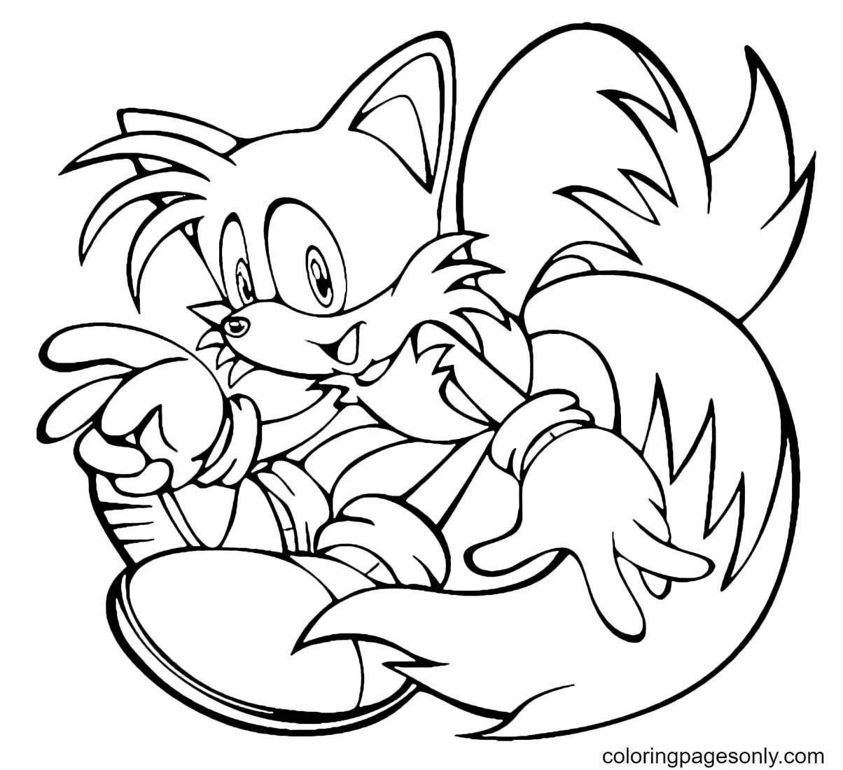 Çocuklar İçin Tails Boyama Sayfaları 