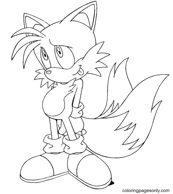 Çocuklar İçin Tails Boyama Sayfaları 
