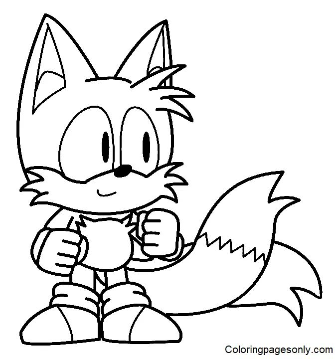 Çocuklar İçin Tails Boyama Sayfaları 