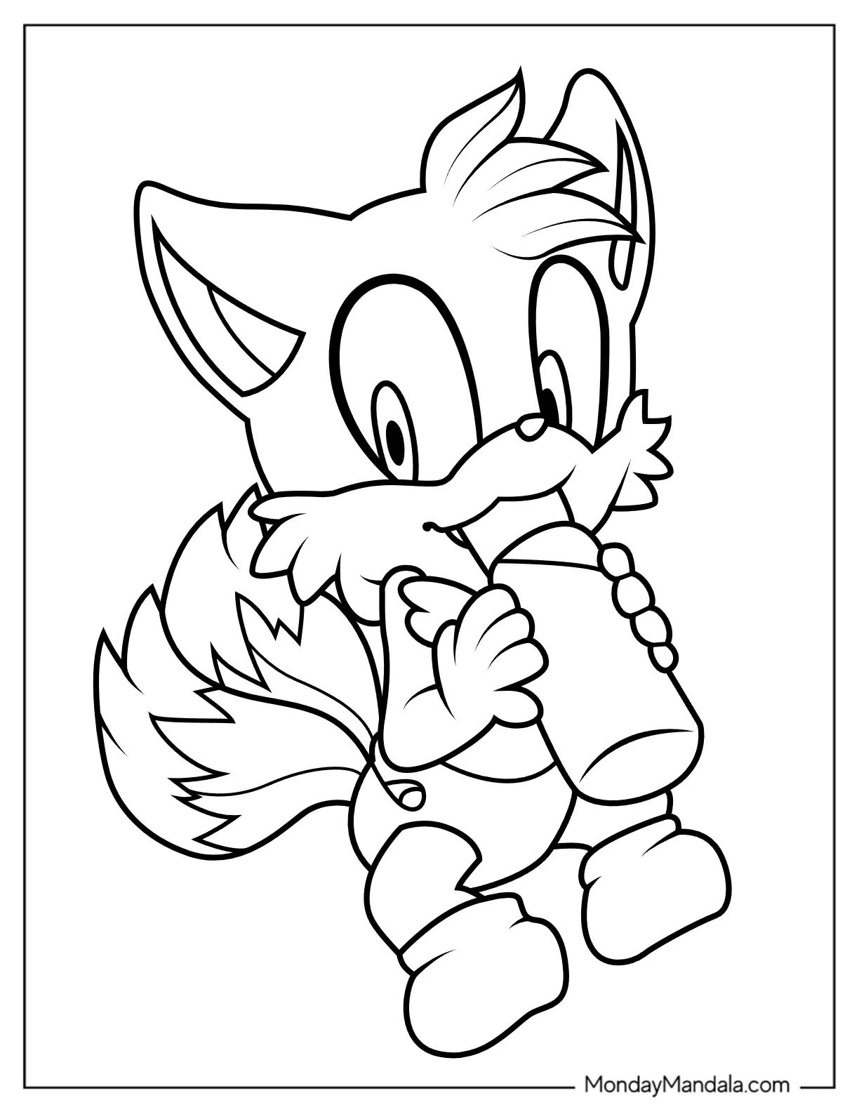 Çocuklar İçin Tails Boyama Sayfaları 