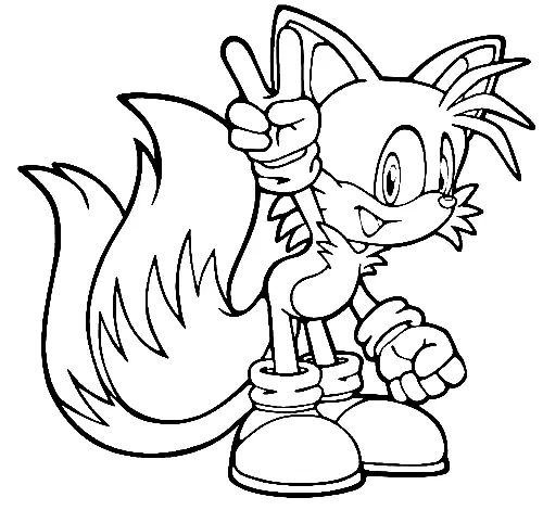 Çocuklar İçin Tails Boyama Sayfaları 