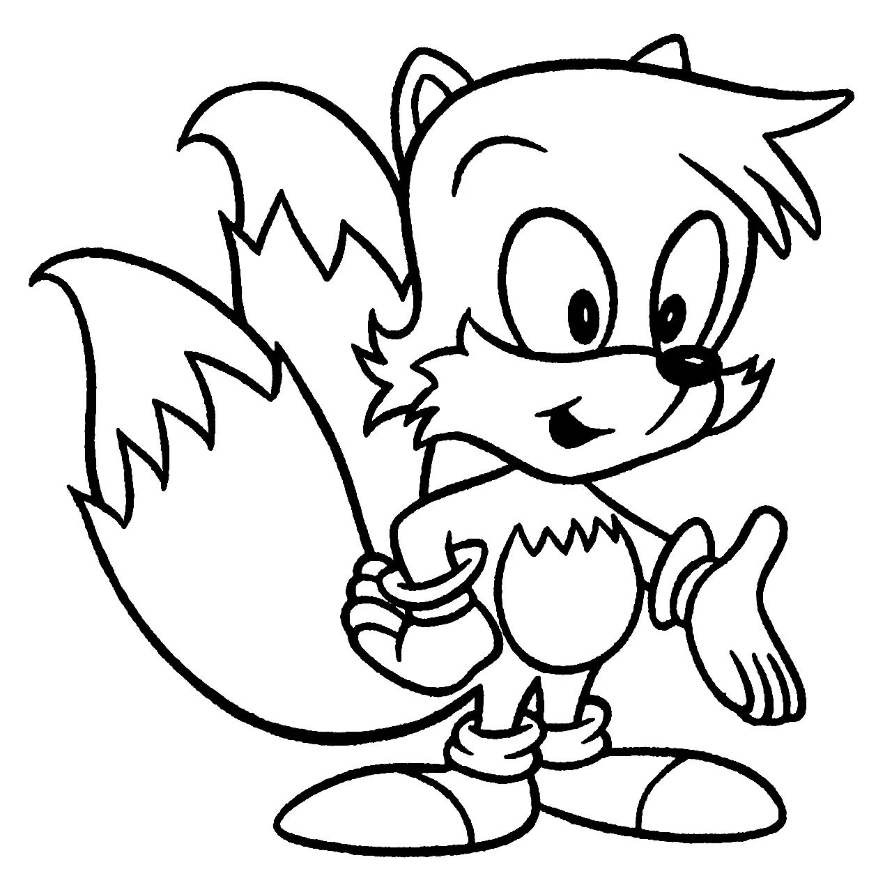 Çocuklar İçin Tails Boyama Sayfaları 