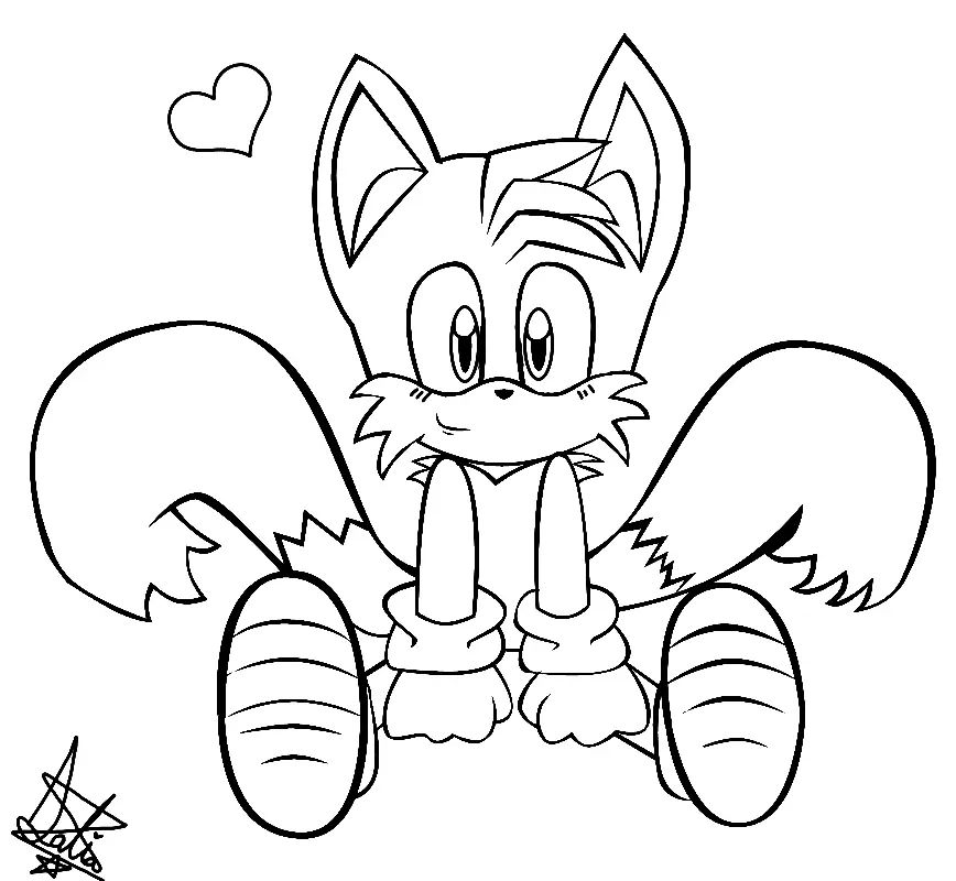 Çocuklar İçin Tails Boyama Sayfaları 