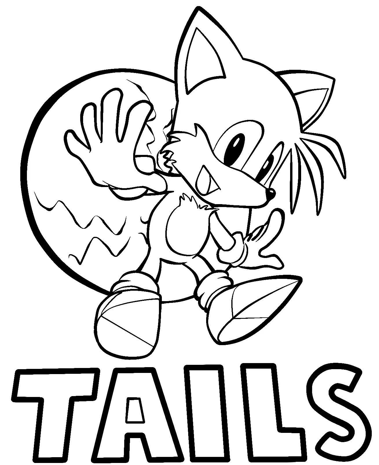 Çocuklar İçin Tails Boyama Sayfaları 
