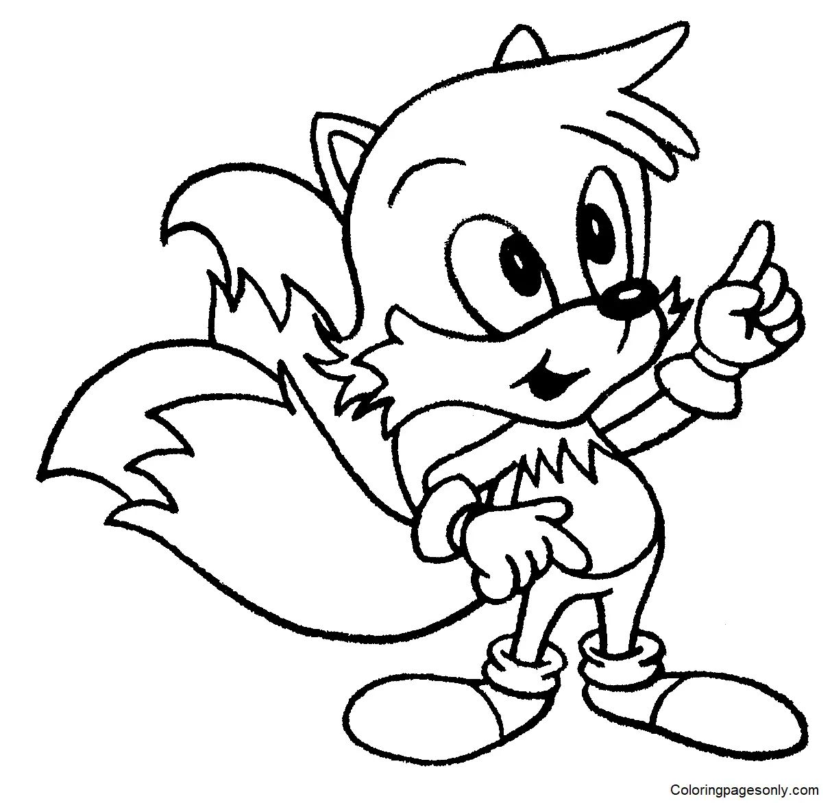 Çocuklar İçin Tails Boyama Sayfaları 