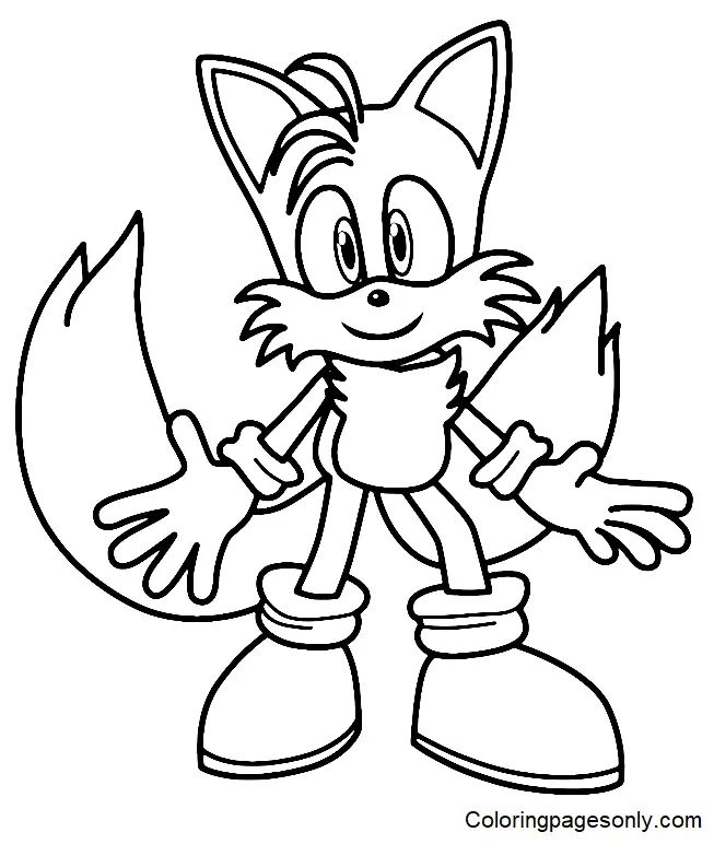 Çocuklar İçin Tails Boyama Sayfaları 