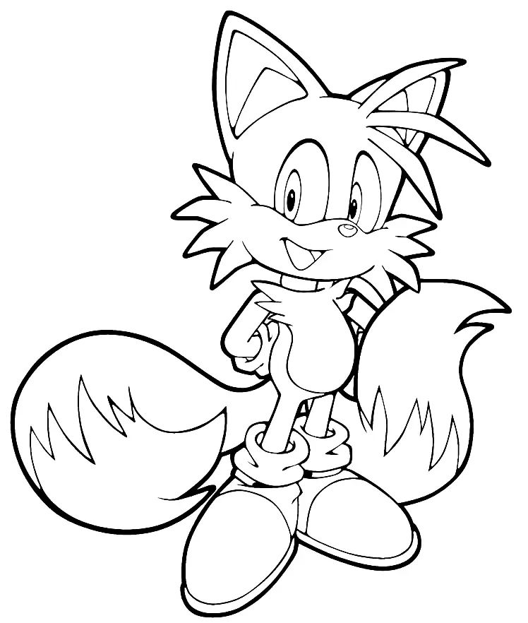 Çocuklar İçin Tails Boyama Sayfaları 