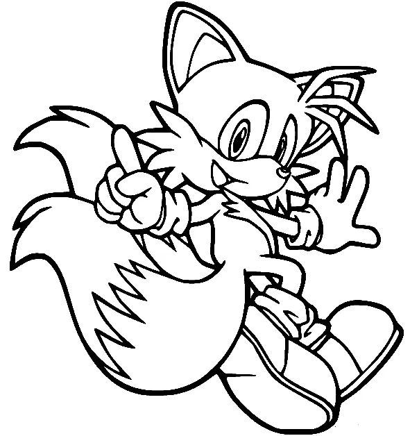Çocuklar İçin Tails Boyama Sayfaları 