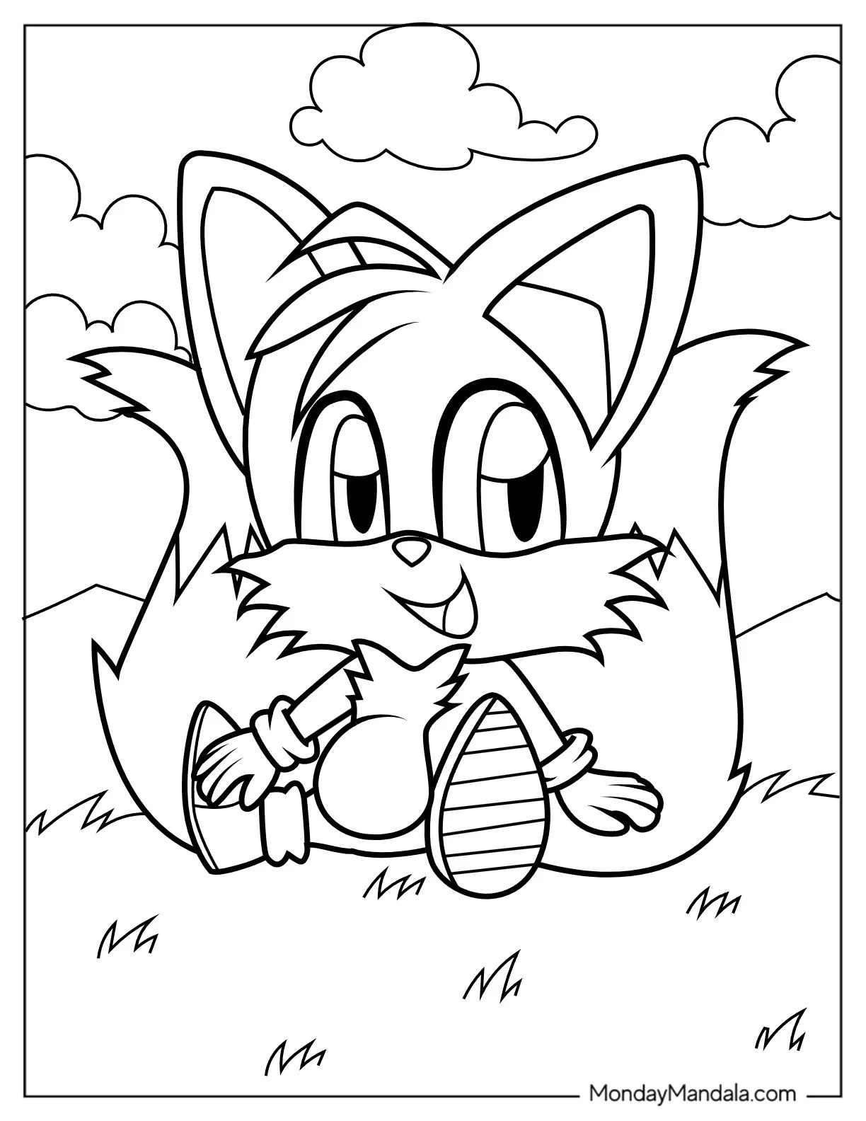 Çocuklar İçin Tails Boyama Sayfaları 