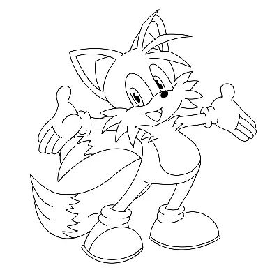Çocuklar İçin Tails Boyama Sayfaları 