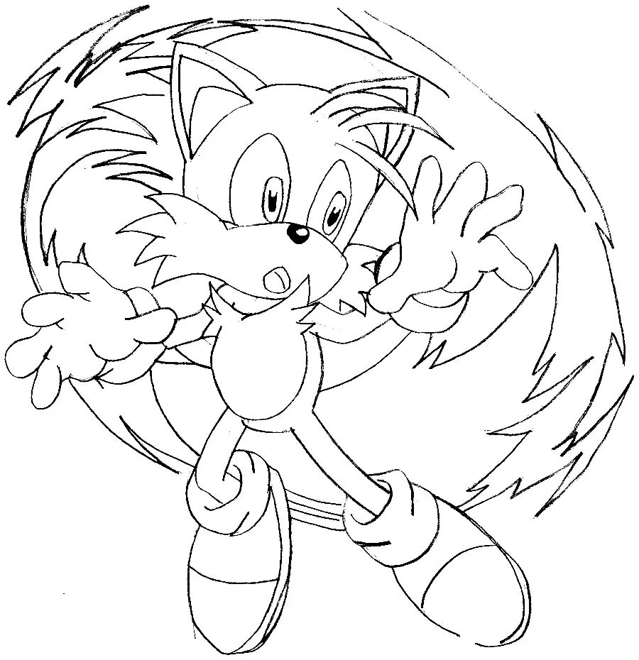 Çocuklar İçin Tails Boyama Sayfaları 