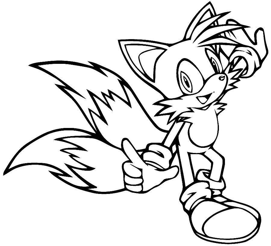 Çocuklar İçin Tails Boyama Sayfaları 