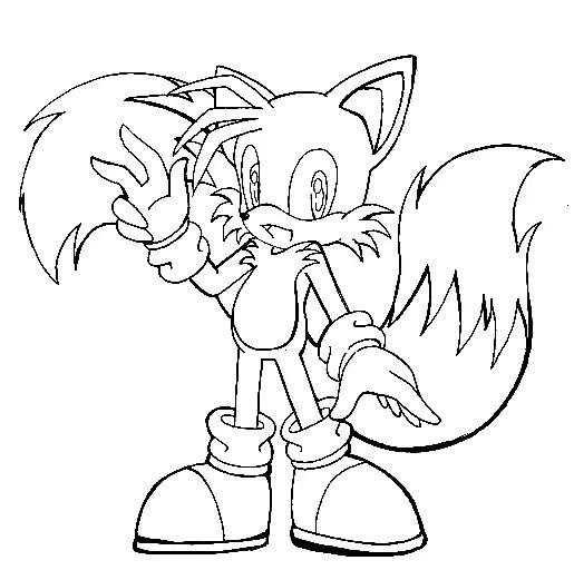 Çocuklar İçin Tails Boyama Sayfaları 
