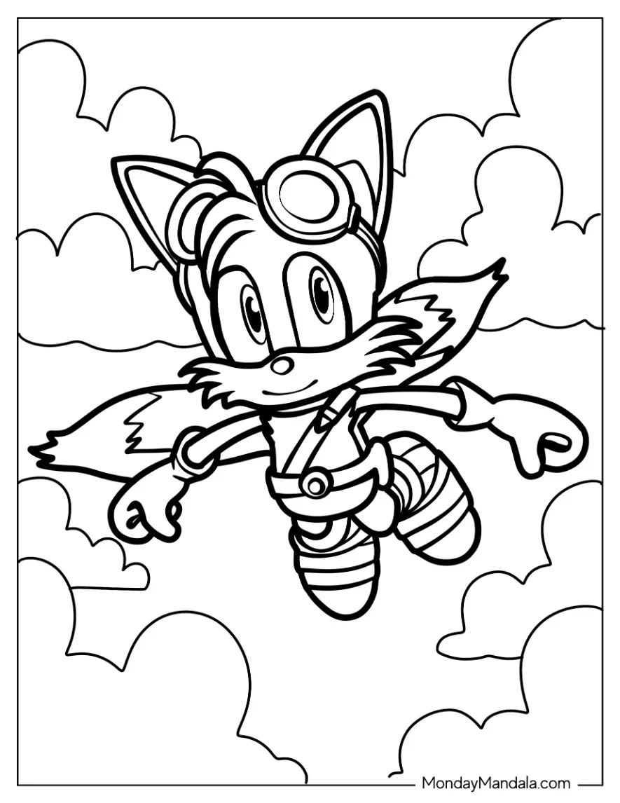 Çocuklar İçin Tails Boyama Sayfaları 