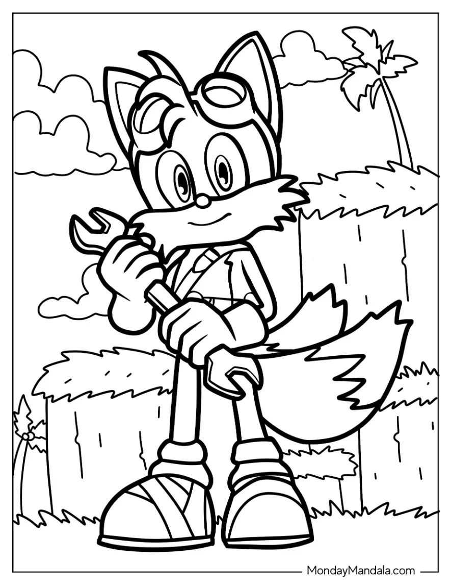 Çocuklar İçin Tails Boyama Sayfaları 