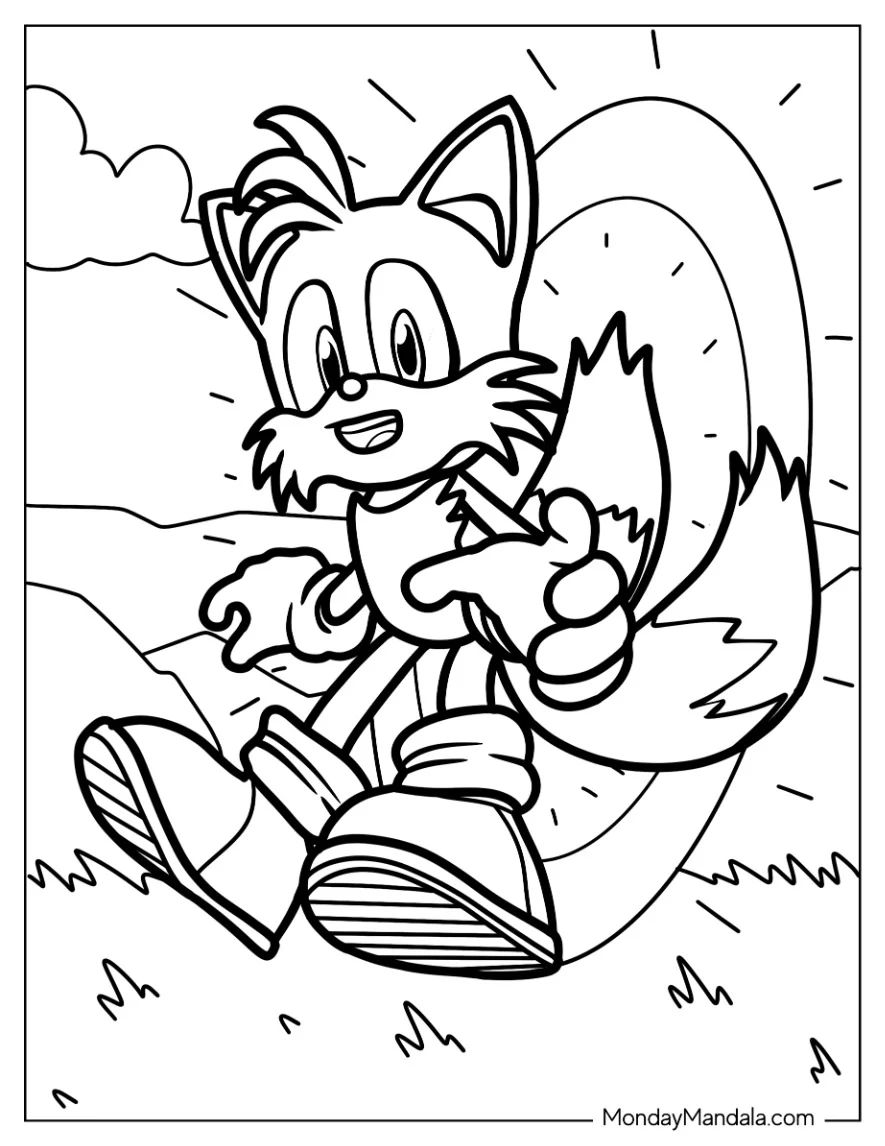 Çocuklar İçin Tails Boyama Sayfaları 