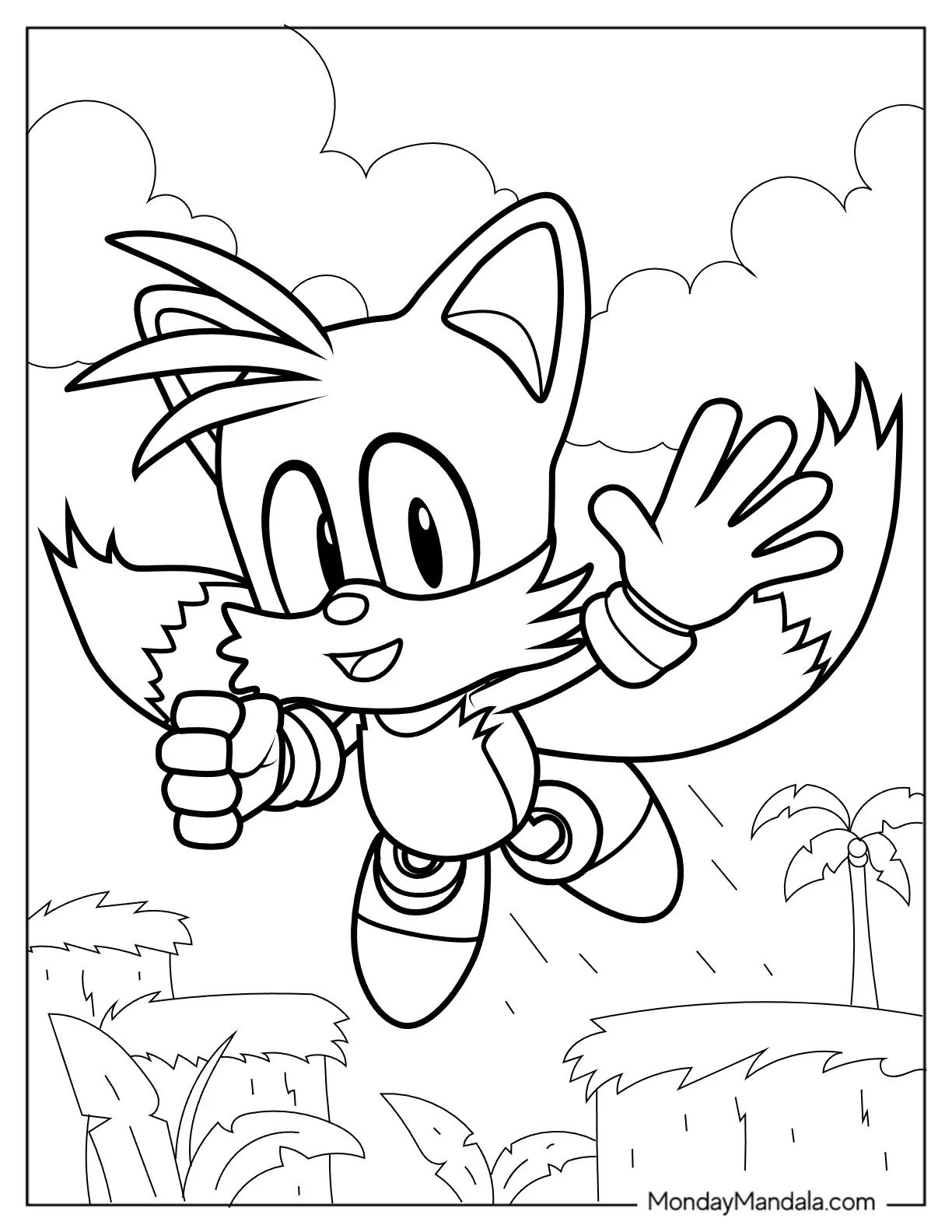 Çocuklar İçin Tails Boyama Sayfaları 