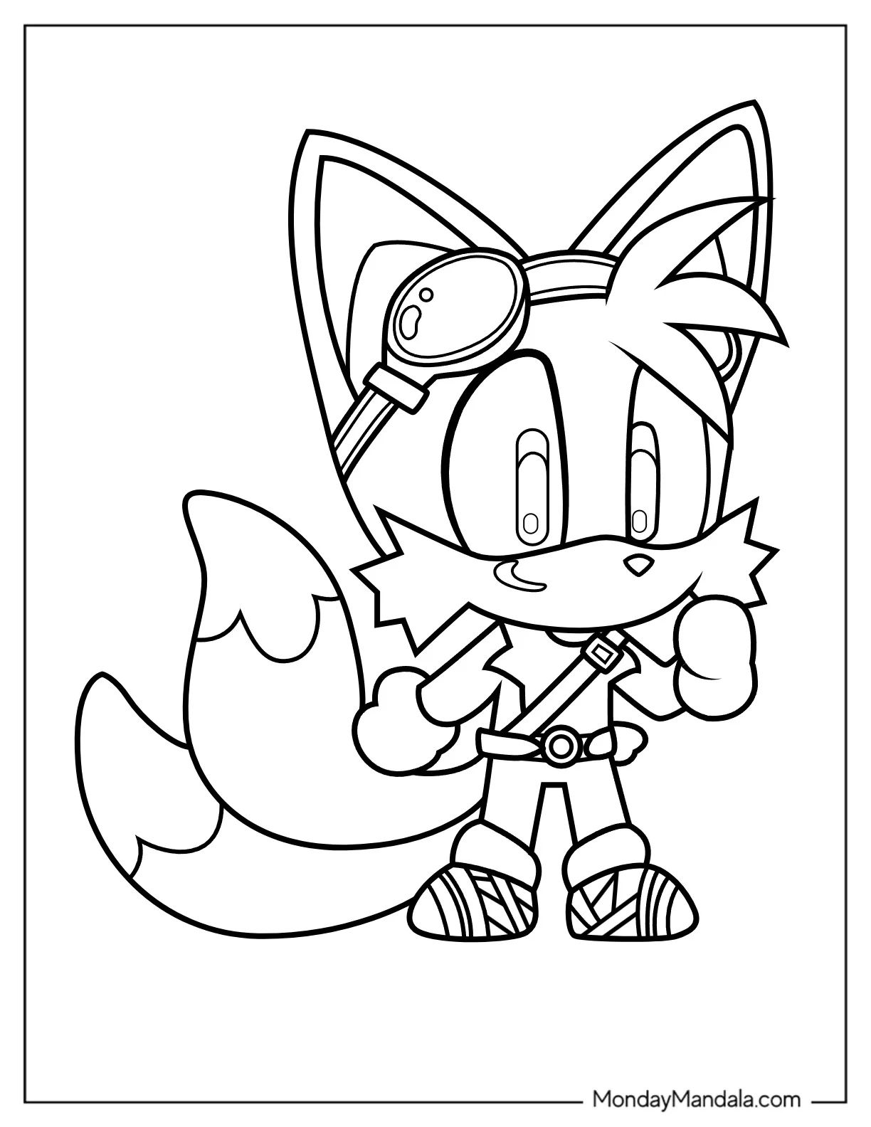 Çocuklar İçin Tails Boyama Sayfaları 