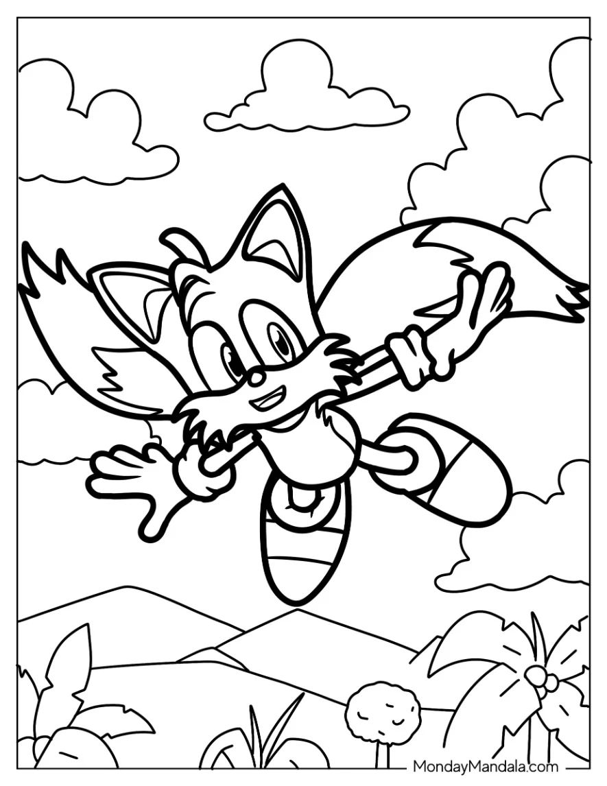 Çocuklar İçin Tails Boyama Sayfaları 