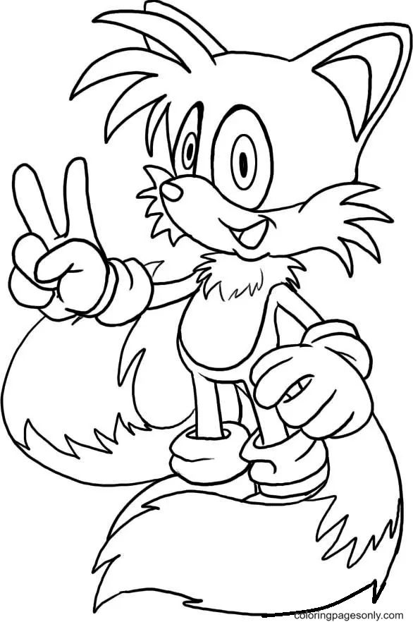 Çocuklar İçin Tails Boyama Sayfaları 