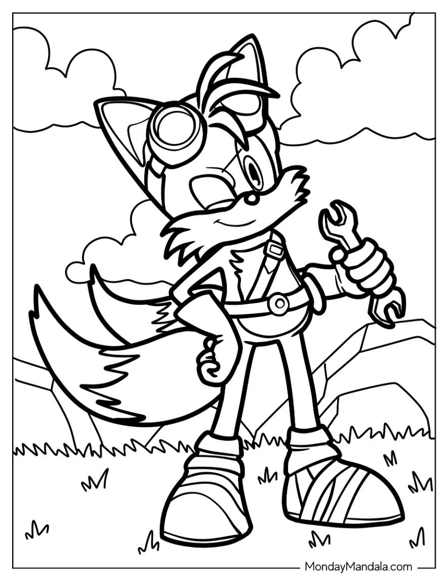 Çocuklar İçin Tails Boyama Sayfaları 
