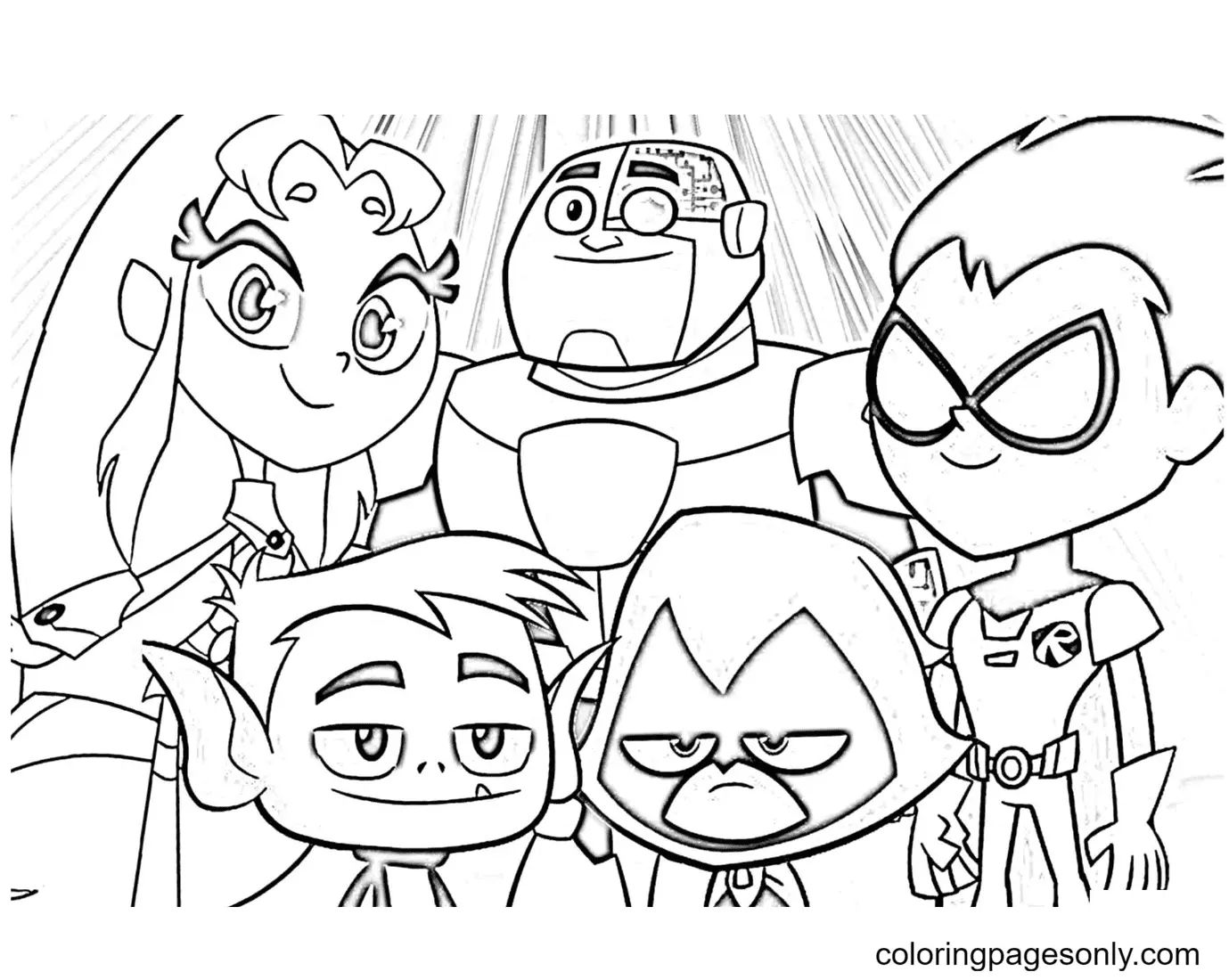 Çocuklar İçin Teen Titans Go Boyama Sayfaları 