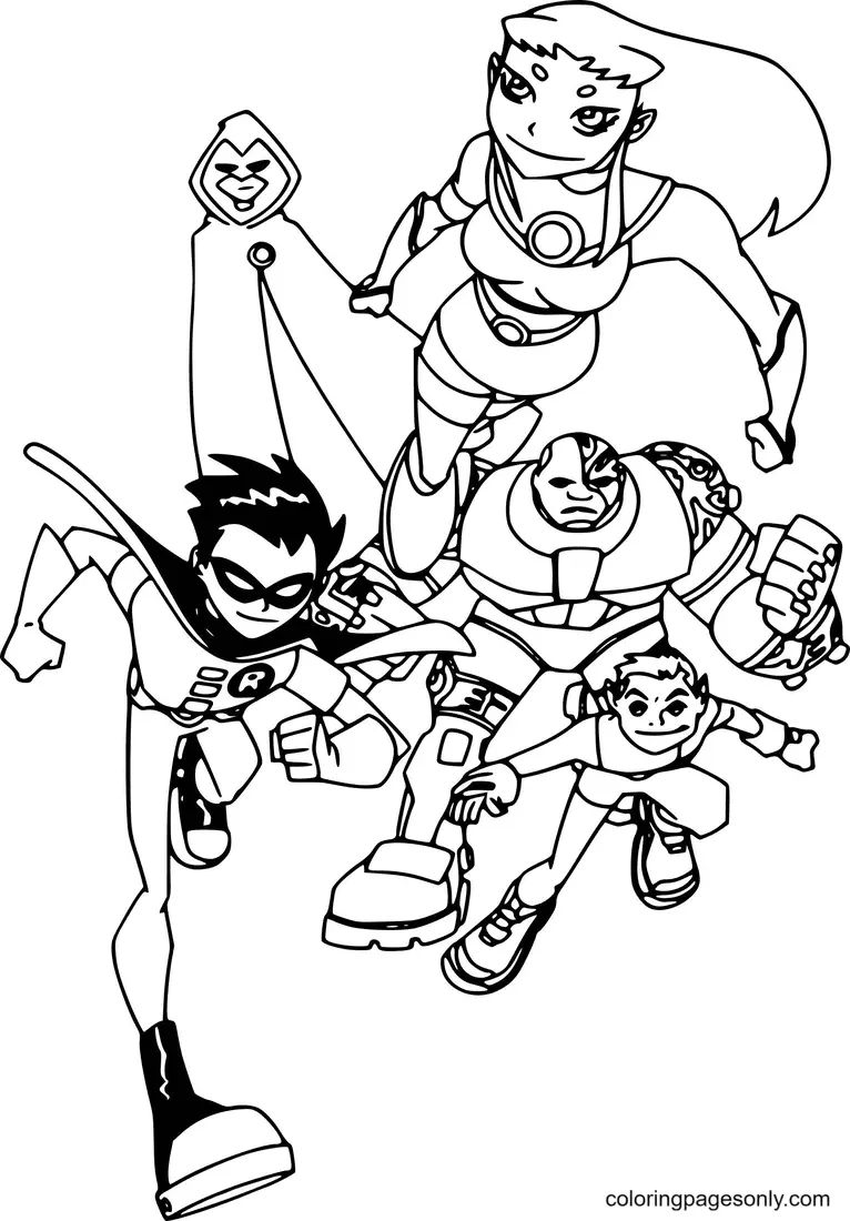 Çocuklar İçin Teen Titans Go Boyama Sayfaları 