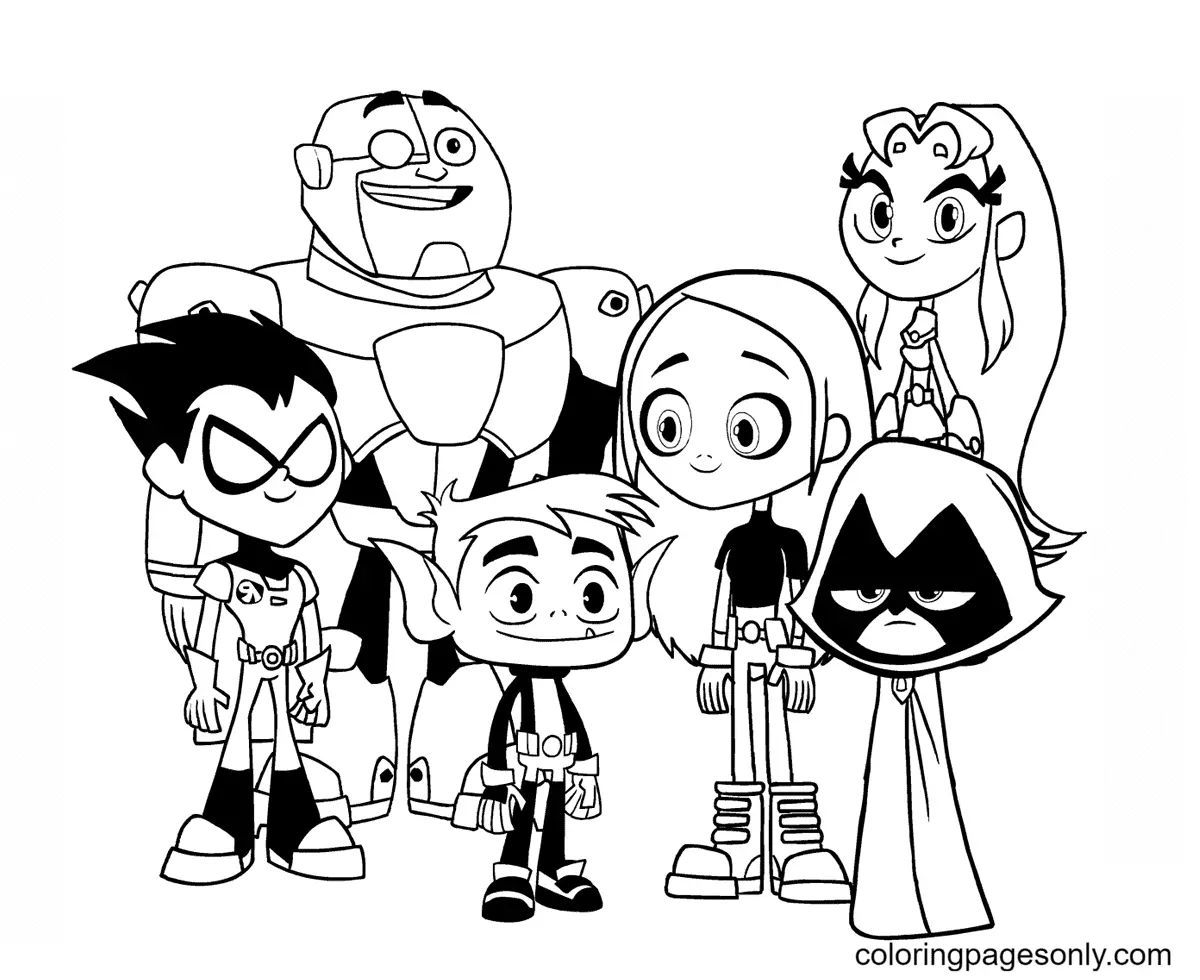 Çocuklar İçin Teen Titans Go Boyama Sayfaları 