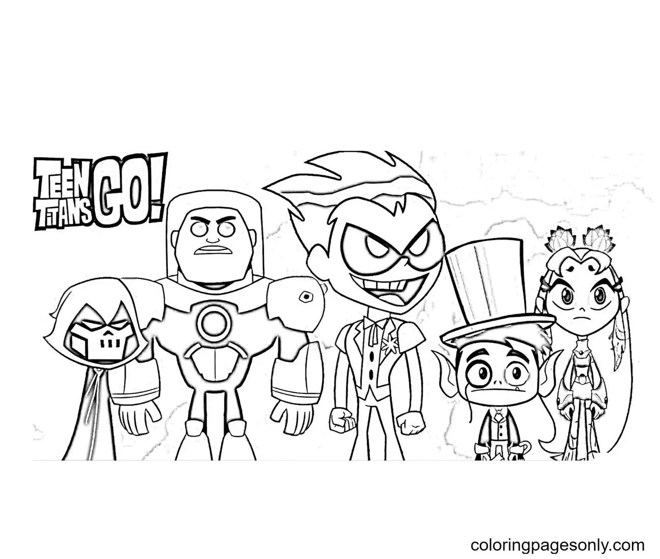 Çocuklar İçin Teen Titans Go Boyama Sayfaları 